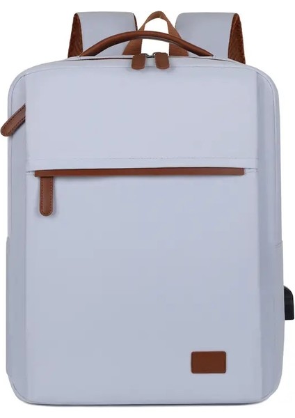 Kadınlar Büyük Kapasiteli Seyahat Sırt Çantası Iş Dizüstü Bilgisayar Çantası USB Şarj Limanı Okulu Öğretmen Dizüstü Bilgisayar Bölmesi Renk: Hafif Bule (Yurt Dışından)