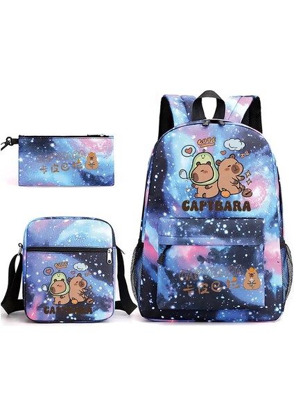 3pcs Capya Sırt Çantaları Mochilas Eestetik Gençler Için Aestetik Sırt Çantaları Dizüstü Bilgisayar Sırt Çantası Okul Öğrenci Kawaii Bag Hediye: Mavi Yıldız/boyut: 16 Inç (Yurt Dışından)