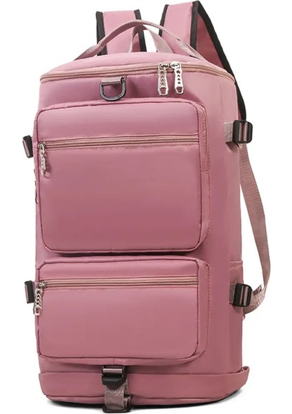 Seyahat Duffel Çantası Çok Fonksiyonlu Büyük Kapasiteli Spor Çantası Çok Cepleri Yoga Iş Gezileri Için Gece Bagaj Sırt Çantası: Açık Pembe (Yurt Dışından)