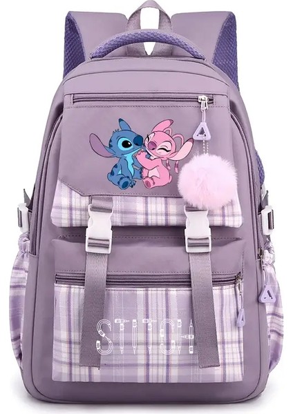 Miniso Stitch Backpack Okul Öğrenci Genç Kitap Çantaları Erkek Kız Okula Dönüş Sırplı Kadınlar Kawaii Mochila Escolacolor: 4 (Yurt Dışından)