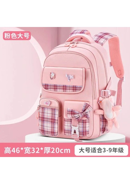 Omurga Ergonomisi Ilköğretim Okulu Öğrencileri Koruma Kızlar Damalı Sırt Çantası Büyük Kapasiteli Hafif Su Geçirmezlik: Big-C (Yurt Dışından)