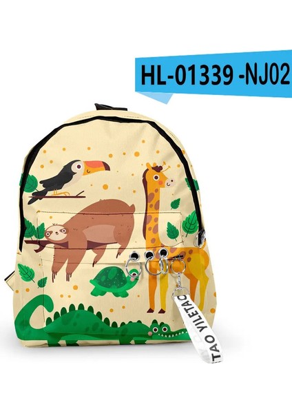 Karikatür Popüler Karikatür Hayvanlar Okul Çantası Sevimli Küçük Seyahat Çantaları 3D Baskı Oxford Su Geçirmez Ana Zincir Defter Backpackscolor: Kahverengi (Yurt Dışından)