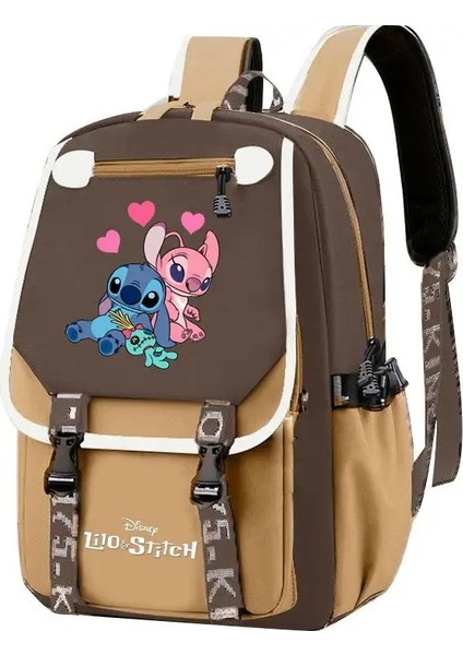 Kawaii Lilo Stitch Bilgisayar Backpack College School Casual Daypack Gençler Çanta Büyük Kapasite Hediyeler Için Ayarlanabilir Kayış Okul Çantası Renk: B (Yurt Dışından)
