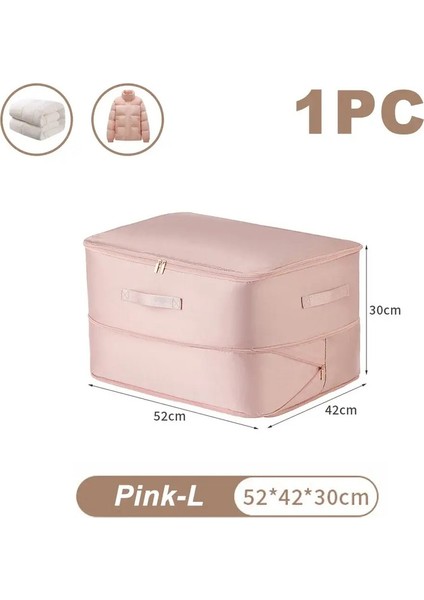 Büyük Sıkıştırma Torbası Yorgan Giysileri Dolap Dolabı Organizatör Depolama Pouch Ultra Alan Tasarruf Kendinden Sıkıştırma Organizasyonu: L-Pink-1pc (Yurt Dışından)