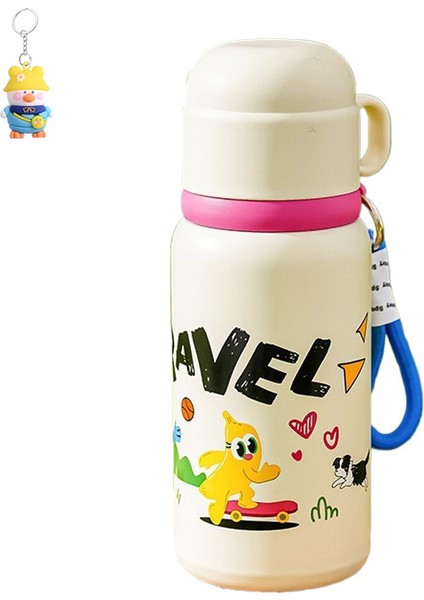 316 Paslanmaz Çelik Termos Bardak Graffiti Çocuk Karikatür Su Bardakları Bir Bardak Iki Kapaklı Açık Taşınabilir Ipli Savcı (Yurt Dışından)