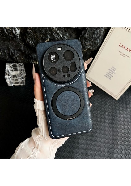 Xiaomi 15 Ultra Manyetik Kılıf Dana Dokulu Pu + Tpu + Pc Destekli Telefon Kılıfı (Yurt Dışından)