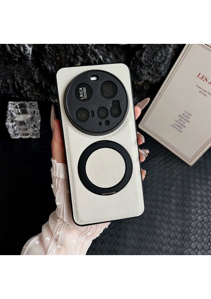 Xiaomi 15 Ultra Manyetik Kılıf Dana Dokulu Pu + Tpu + Pc Destekli Telefon Kılıfı (Yurt Dışından)