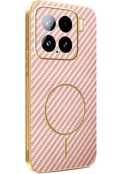 Xiaomi 15 Telefon Kılıfı Karbon Fiber Dokulu Elektrokaplamalı Tpu Arka Kapak (Yurt Dışından)