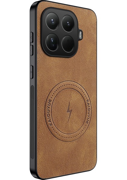 Xiaomi 15T Pro Manyetik Kılıf Nappa Doku PC TPU Telefon Kılıfı (Yurt Dışından)