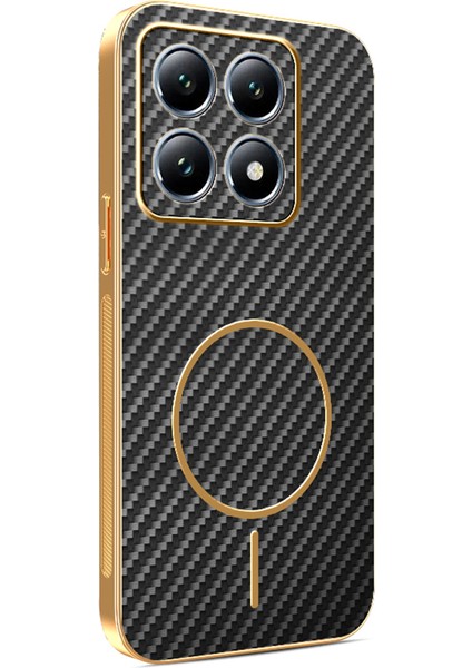 Xiaomi 14T Pro Telefon Kılıfı Karbon Fiber Dokulu Elektrokaplamalı Tpu Arka Kapak (Yurt Dışından)