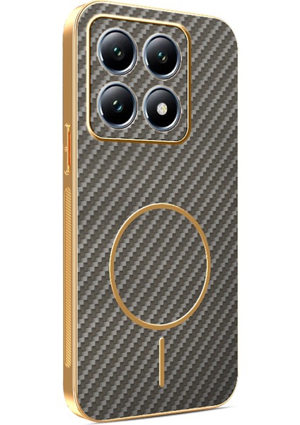 Xiaomi 14T Pro Telefon Kılıfı Karbon Fiber Dokulu Elektrokaplamalı Tpu Arka Kapak (Yurt Dışından)
