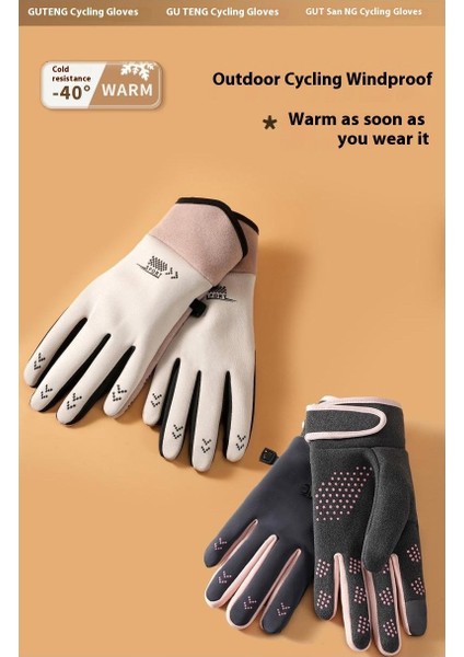 Kadın Ince Kış De Kadife Su Geçirmez Yastıklı Soğuk Aşınmaya Dalı Dokunmatik Ekran Kayak Sporları Binicilik Elnleri (Yurt Dışından) modelleri