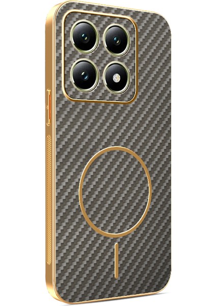 Xiaomi 14T Telefon Kılıfı Karbon Fiber Dokulu Elektrokaplamalı Tpu Arka Kapak (Yurt Dışından)