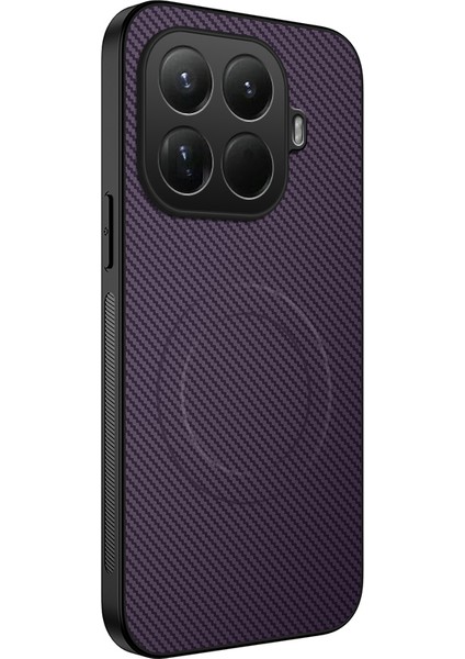 Xiaomi 15T Pro Karbon Fiber Dokulu PC TPU Telefon Kılıfı MagSafe ile Uyumlu (Yurt Dışından)
