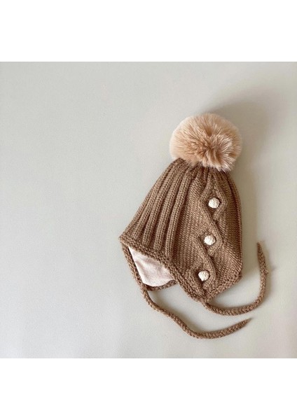 Sonbahar ve Kış Çocuk Sıcak Şapka Atkı Iki Parçalı Çocuk Örgü Şapka (Yurt Dışından)