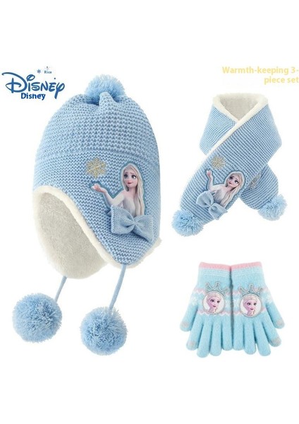 Dondurulmuş Ilkokul Öğrencileri Sıcak Kalınlaştırılmış Yastıklı Çocuk Eln Şapka Atkı Seti (Yurt Dışından)