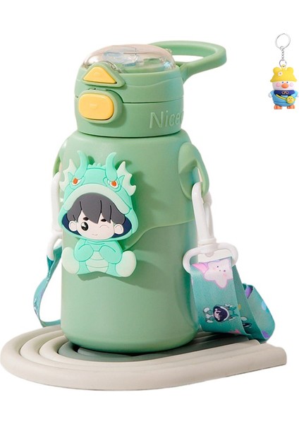 Sevimli Çocuk Termos Bardağı, Büyük Kapasiteli Öğrenci Okula Gitmek Için Özel Saman Bardağı, Bebek Taşınabilir Çift Içme Bardağı (Yurt Dışından)