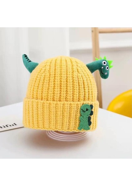 Sonbahar ve Kış Erkek ve Kadın Bebek Sevimli Karikatür Ayı Bebek Peluş Sıcak Kulak Koruma Örme Şapka (Yurt Dışından)