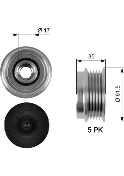 OAP7033 Alternator Kasnagi 022903119B 022903119D 028903119AB