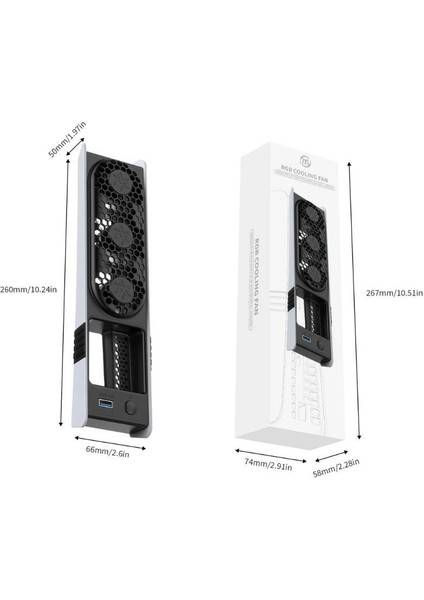 Ps5 Slim/ps5 Pro Uyumlu 3 Kademeli Rgb Oto Mod Arka Soğutucu Fan JYSP5228