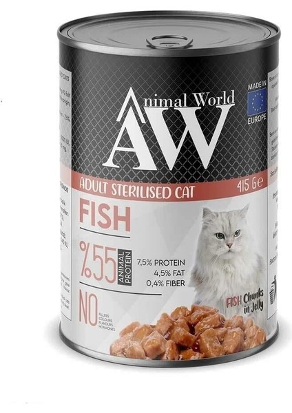 Aw Animal World Sterilised Cat Fish Kısırlaştırılmış Balıklı Kedi Konservesi