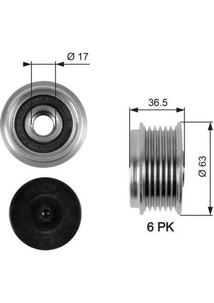 OAP7051 Alternator Kasnagi 5M5Q10344AA
