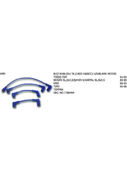 1494 Buji Kablosu 7706494