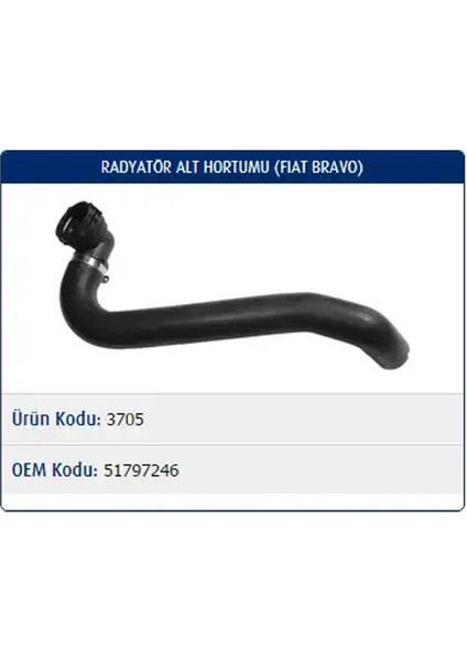 M3705 Radyator Hortumu Alt 51797246