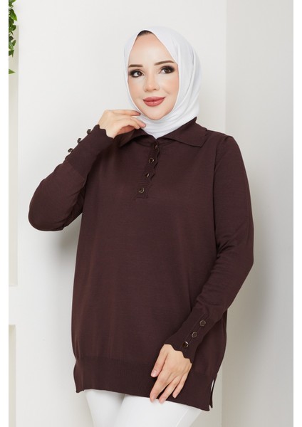 Kadın Taş Detaylı Merserize Triko Tunik -PMK462 fırsatları