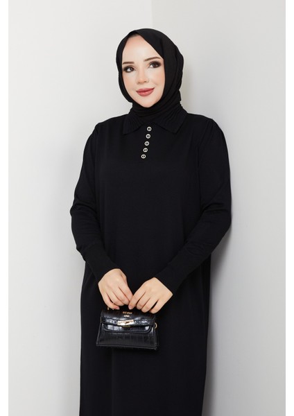 Kadın Nervür Yaka Detaylı Merserize Triko Elbise -PMK465 fırsatları