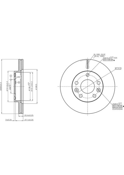 50425 Fren Diski On 402066300R (2 Adet Fiyatıdır)