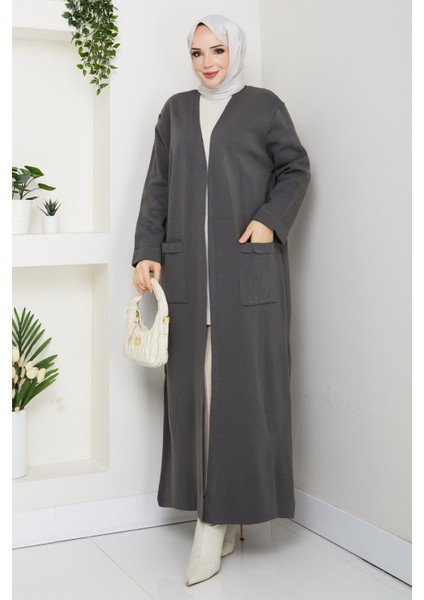 Kadın Çelik Örgü Cepli Uzun Triko Hırka -PMK482 fiyatları