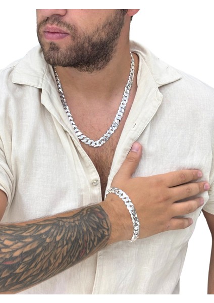 Gurmet Gümüş Zincir Bileklik – 11 mm Kalınlık