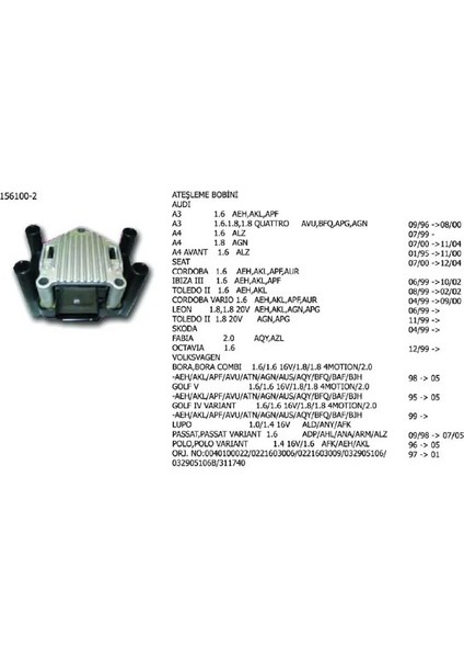 1561002 Bobin 0040100022 0221603006 0221603009