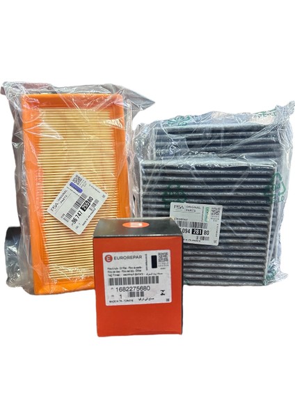 Peugeot 208 1.6 Vtı Benzinli Filtre Seti Periydik Bakım Seti 4lü Tek Ebat