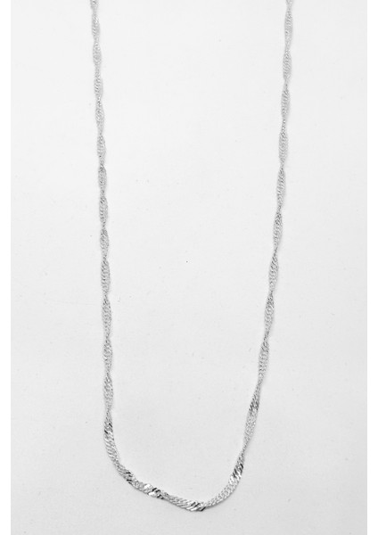 Mini Dönerli Gümüş Zincir Kolye 43CM