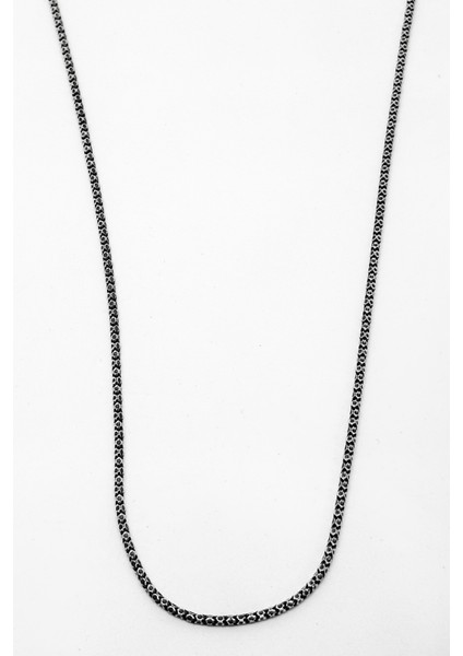 Ince Basık Jessica Gümüş Zincir Kolye 55CM