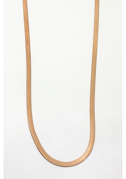 Rose Gold Ezme Italyan Gümüş Yılan Zincir 40CM