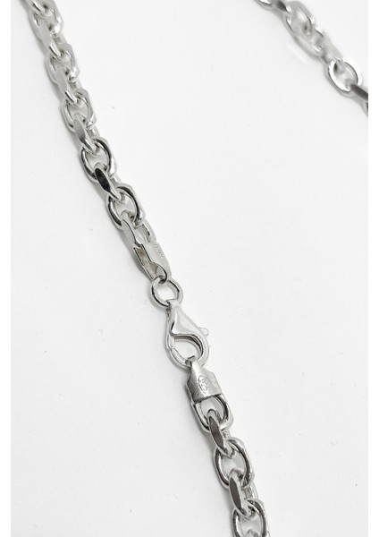 Kesme Hatlı Oval Halkalı Gümüş Zincir Kolye 53CM fiyatları
