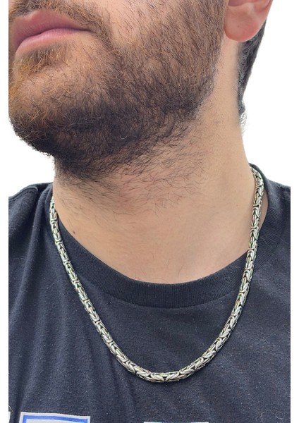 Yuvarlak Kalın Kral Gümüş Zincir Kolye 54CM Model 2.kalınlık Kod3 fiyatları