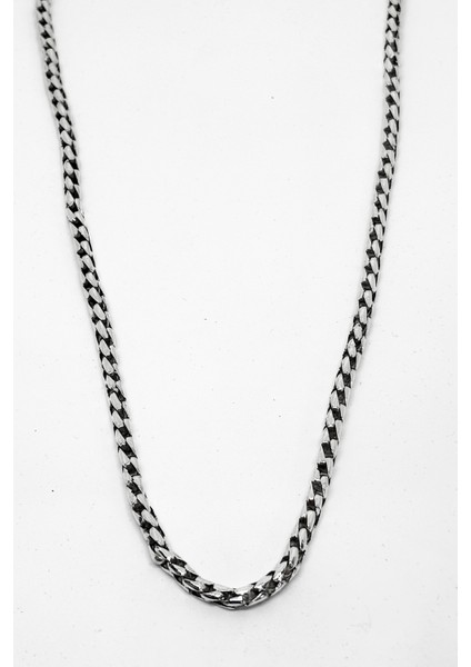 Tilki Kuyruğu Gümüş Zincir Kolye Model2 45CM