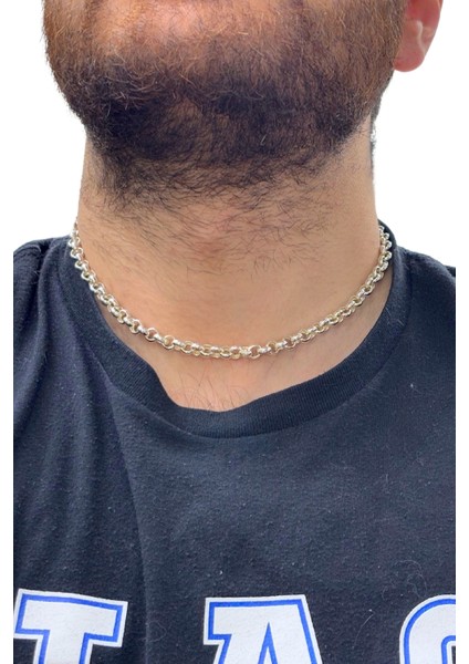 Dar Yuvarlak Halka Gümüş Zincir 42CM modelleri