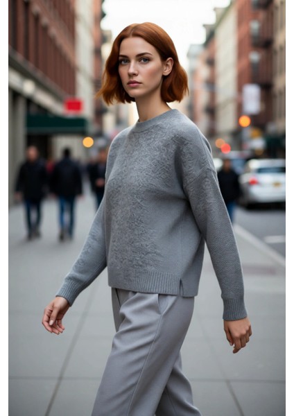 Kadın Günlük Oversize Bisiklet Yaka Düşük Kol Triko Kazak Soğuk Havalar Için Mükemmel Tercih modelleri