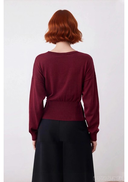 Kadınlar Için Şık Bağlama Detaylı Triko Kazak Fitted Kesim Kışlık Kombinlerinize Zarafet Katın fiyatları