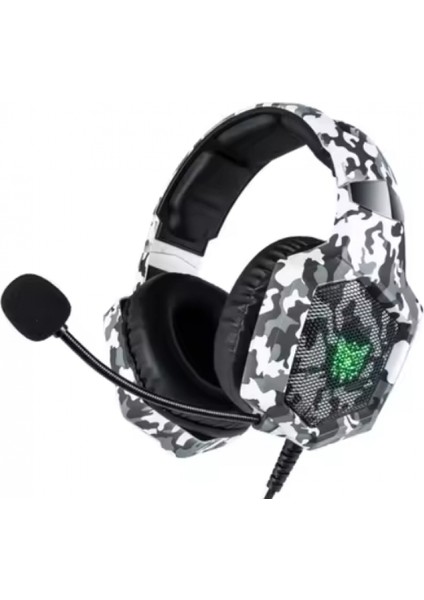 Beyaz K8 Gamıng Kamuflaj Kulaklık