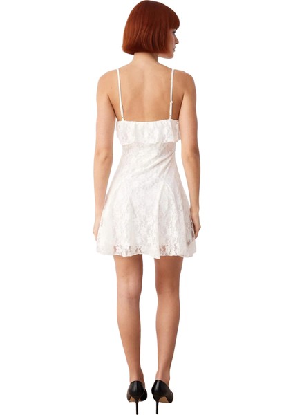 Kadın Skater Kesim Dantel Mini Elbise Askılı Straplez Detaylı Yazlık Şık ve Zarif Görünüm Kaliteli fiyatları