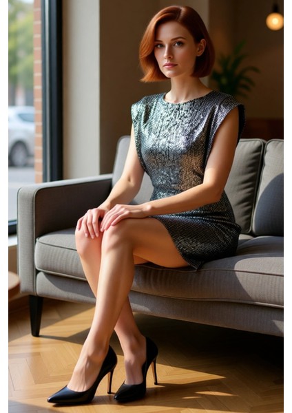 Kadınlara Özel Işıltılı Payet Işlemeli Bodycon Kesim Astarlı Mini Şık Gece Elbisesi Kaliteli fırsatları