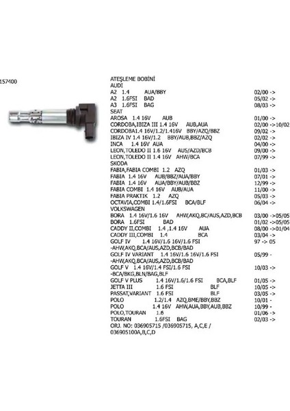 1574002 Bobin 036905100 036905100A 036905100B