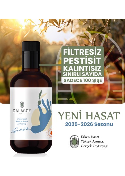 Erken Hasat Yüksek Polifenollü Naturel Sızma Zeytinyağı