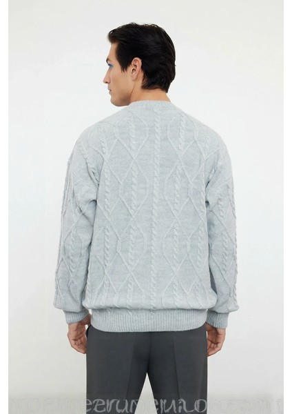 Unisex Geniş Kalıp Bisiklet Yaka Saç Örgülü Triko Kazak Kışlık Casual Stilinize Konfor Katar fiyatları